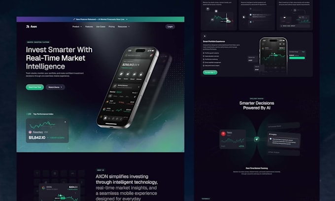 design web ui design or landing page or website template design