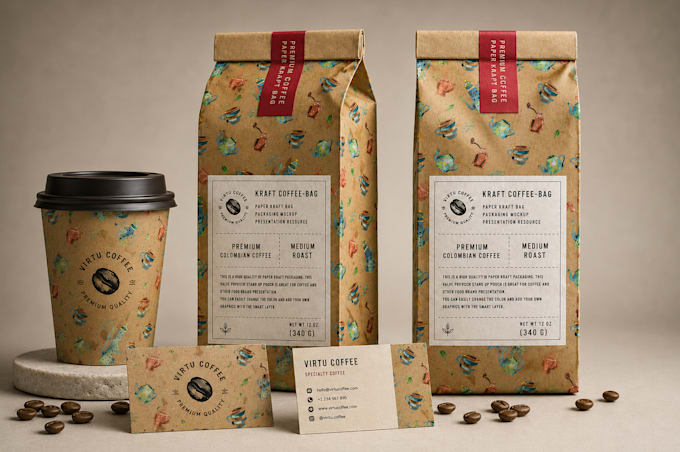 design premium coffee packaging and label for your brand