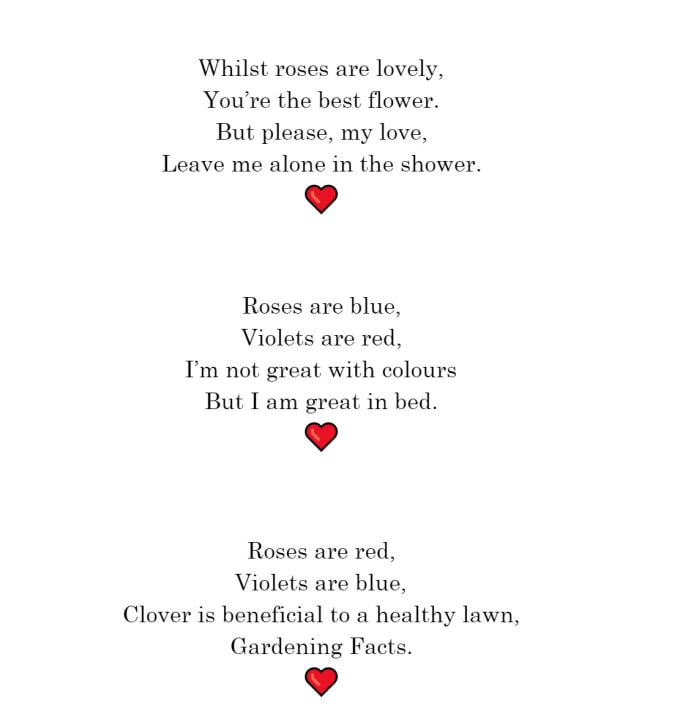 Write you a roses are red poem for valentines by R_chloe | Fiverr