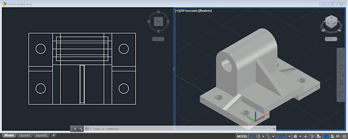 autocad  and creo parametric modeling and designing