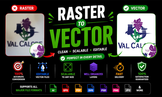 convert any file to vector, transparent,high resolution