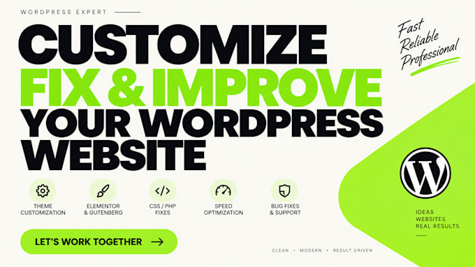 customize, fix and improve your wordpress website