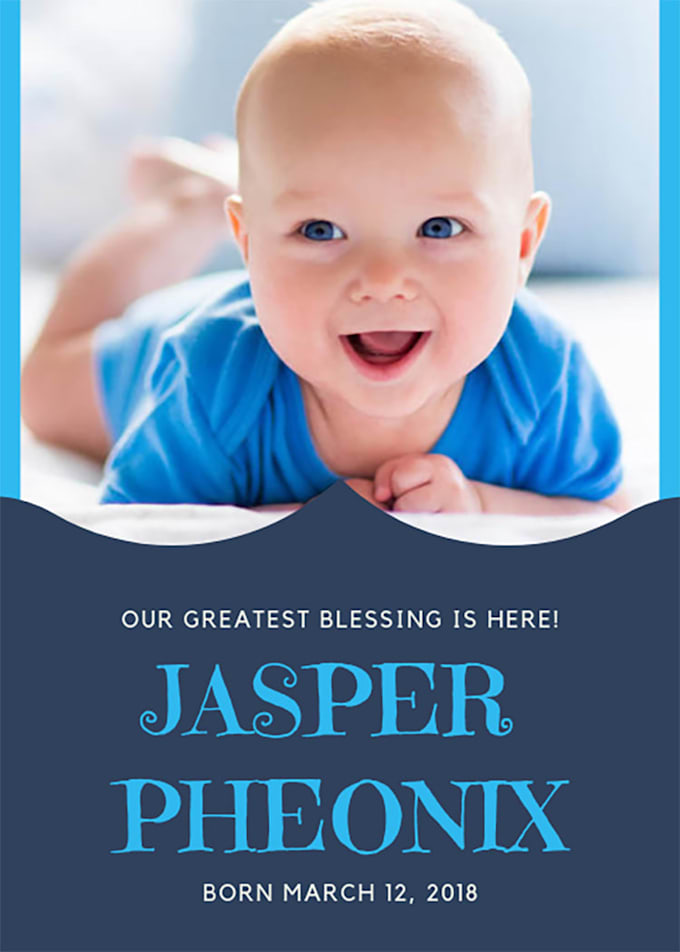 Create a birth announcement for you by Nshein Fiverr