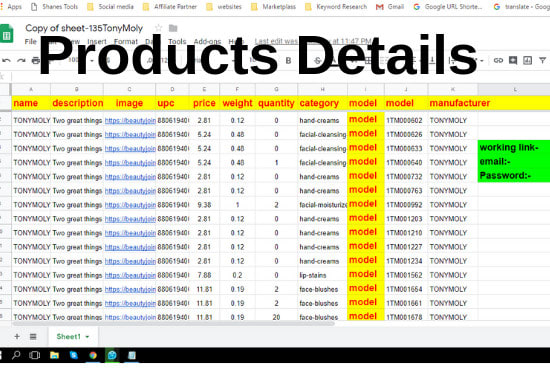 do ebay, amazon, shopify product listings with SEO and data entry