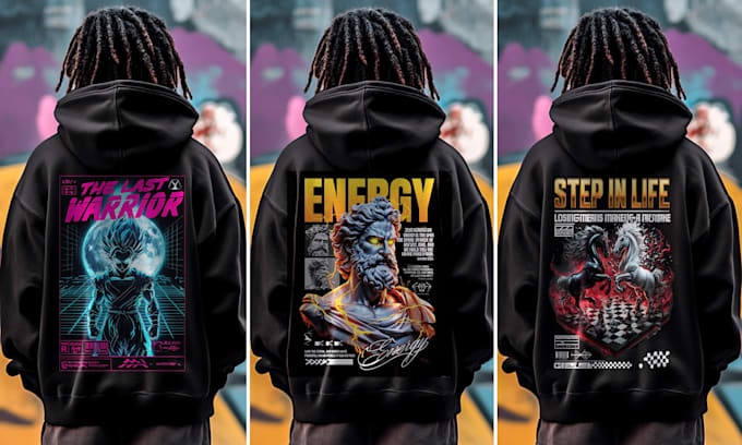 design custom streetwear t shirt with trendy and edgy graphics