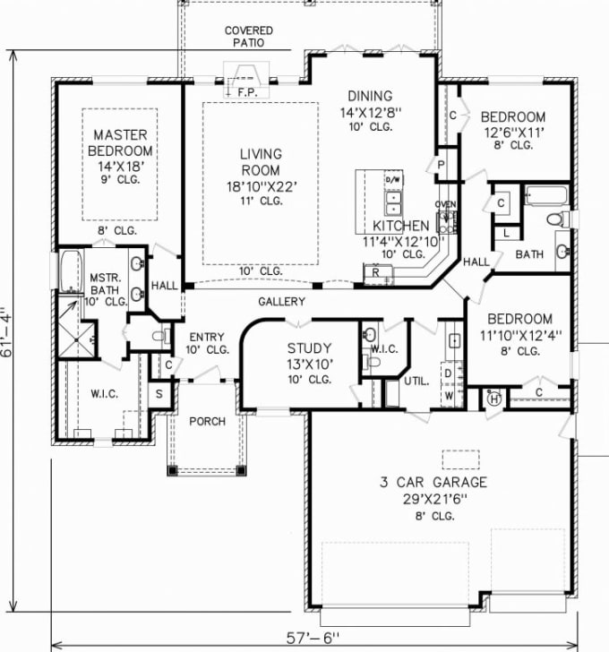 40X60 4 Bedroom Single Story Barndominium Floor Plans / Pin on Garage / A new modern farmhouse version a plan with a couple of loft options (this could also be built as a one story).