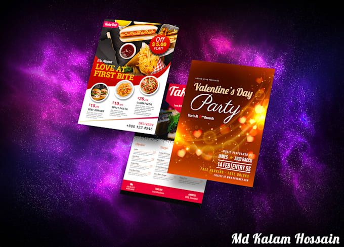 Design event occasion party food flyer restaurant menu by Kalamhossain ...