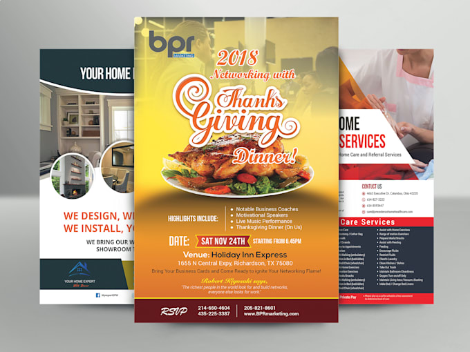 do professional flyer or leaflet design for your business in 24 hours