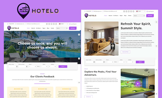 do hotel, hostel, restaurant, resort, event, company website