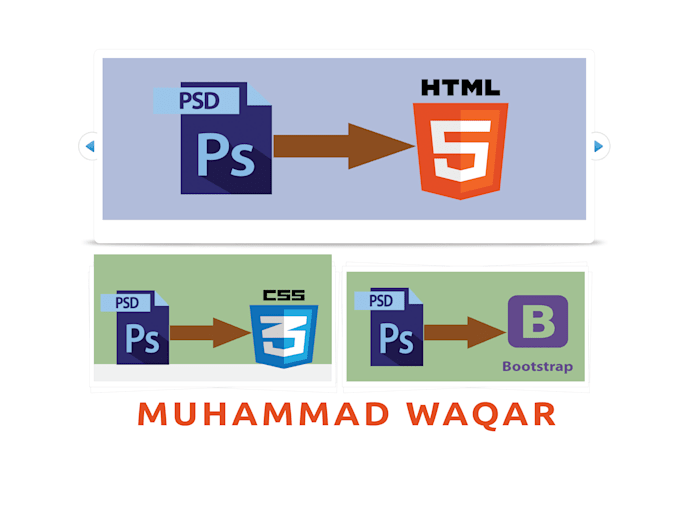 convert psd to responsive html css and bootstrap in 10 hours