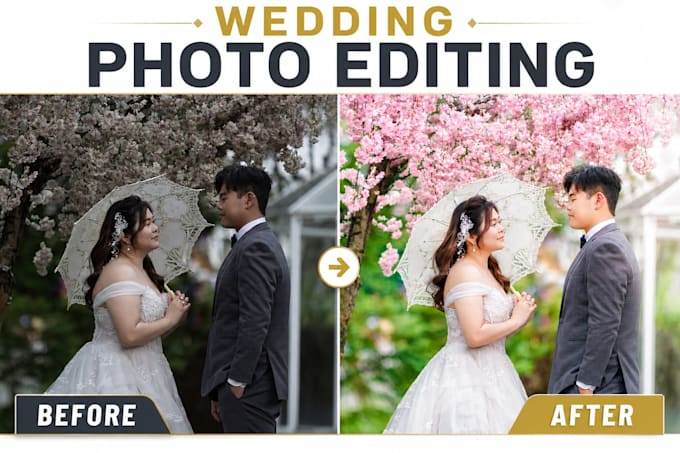do professional wedding photo editing and retouching