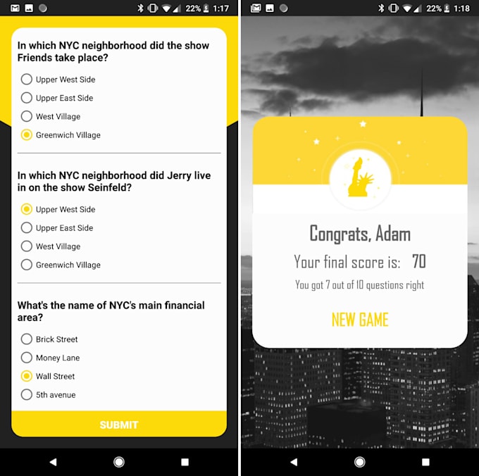 develop and design mobile app