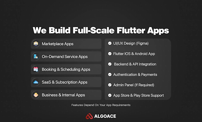 do mobile app development for ios app and android app using flutter
