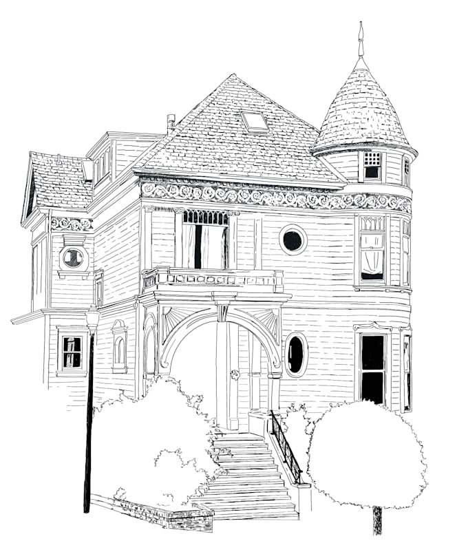 draw color illustration, urban sketch, cityscapes, product