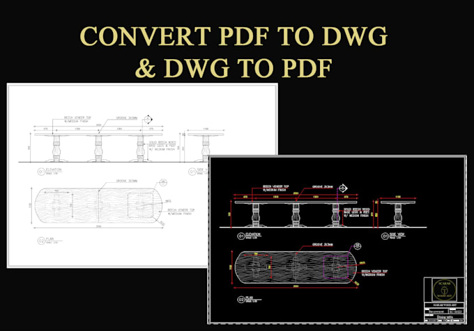 convert PDF to dwg or dxf and opposite