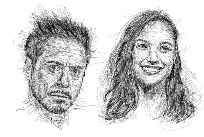 draw your image to scribble art style artistic