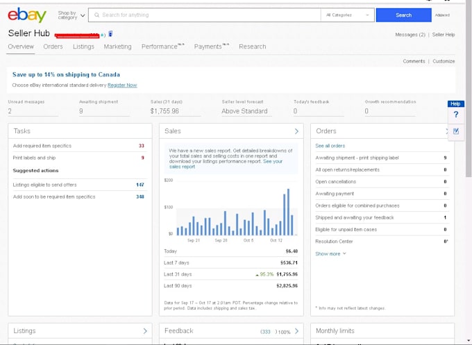 do ebay product research listing and store management