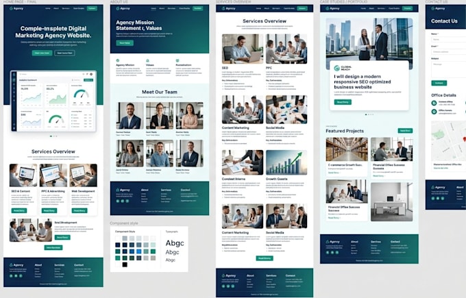 design a modern responsive SEO optimized business website