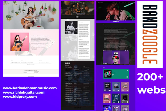build a stunning bandzoogle website and store