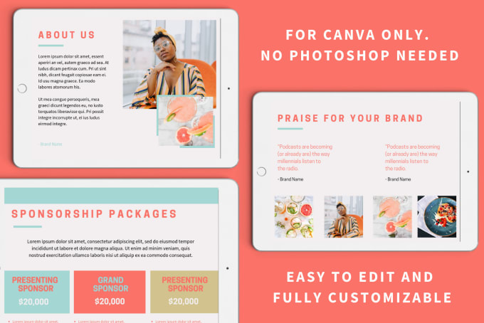 Send you a canva designed event sponsorship deck template by Dixon