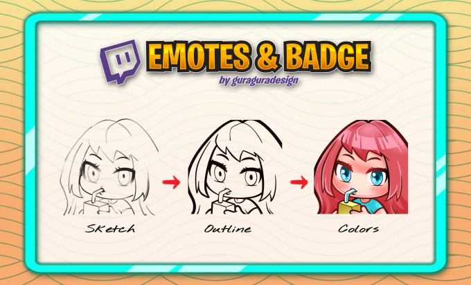 draw cute twitch emotes and sub badges