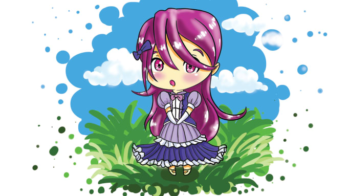 illustrate concept or character in cute anime chibi art