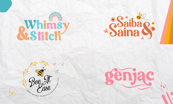 design custom trendy hand drawn logo and branding kit with brand identity