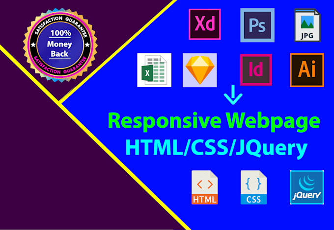convert your psd, ai, xd, image into html