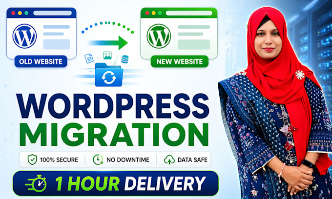 migration, transfer, move, backup wordpress site in 5 hours