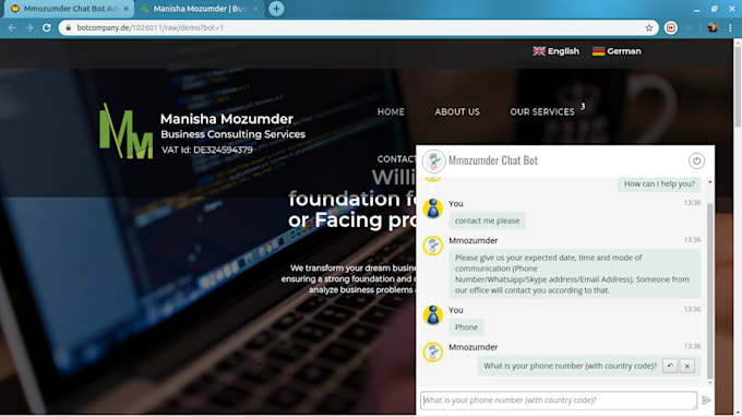 create a smart chat bot for your home page