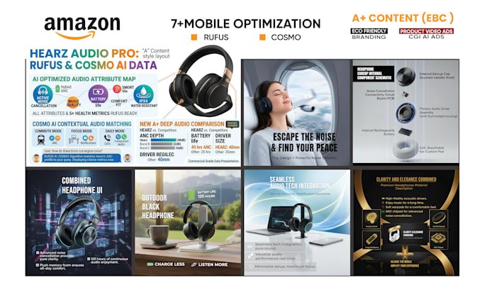 design professional amazon listing images, ebc a plus content, rufus, cosmo ai