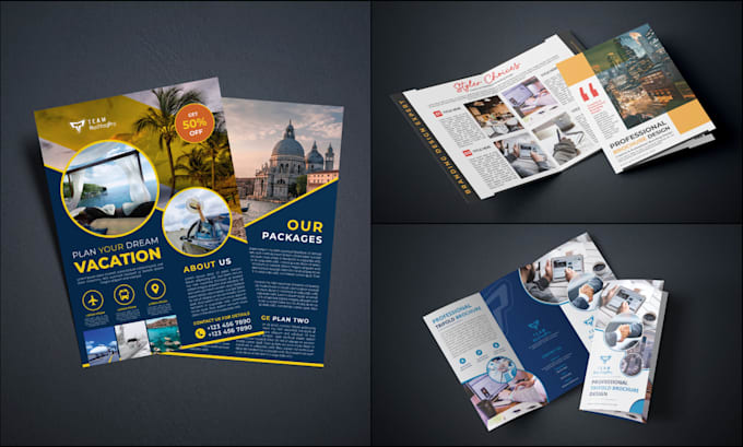 do professional flyer, bifold, trifold brochure design