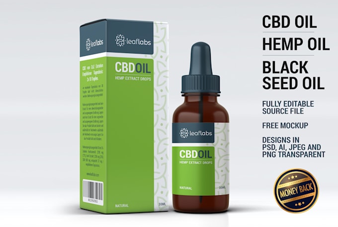 design premium cbd, hemp label package design