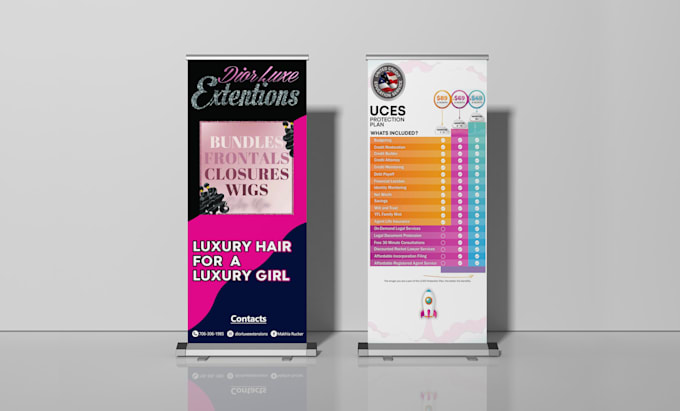 design roll up, pull up, pop up and retractable banner