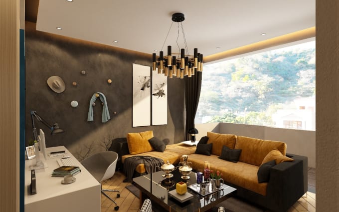 Make A Interior Design And 3d Rendering With 3d Max 