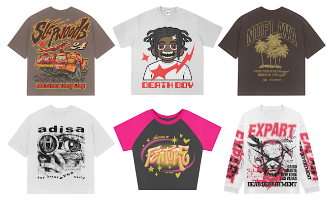 create graphic t shirt design for streetwear clothing merch