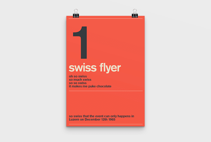 make a poster or flyer like I am swiss