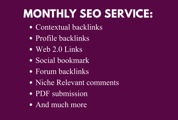 do monthly off page SEO service using authority white hat dofollow backlink