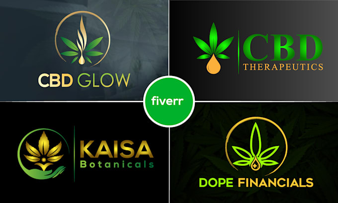 do unique cannabis  marijuana hemp oil weed logo