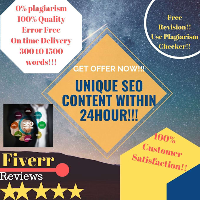 do SEO web content, blog post, and articles, within 24hrs