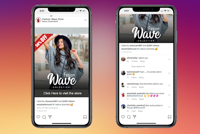 design professional instagram banners, ads, posts