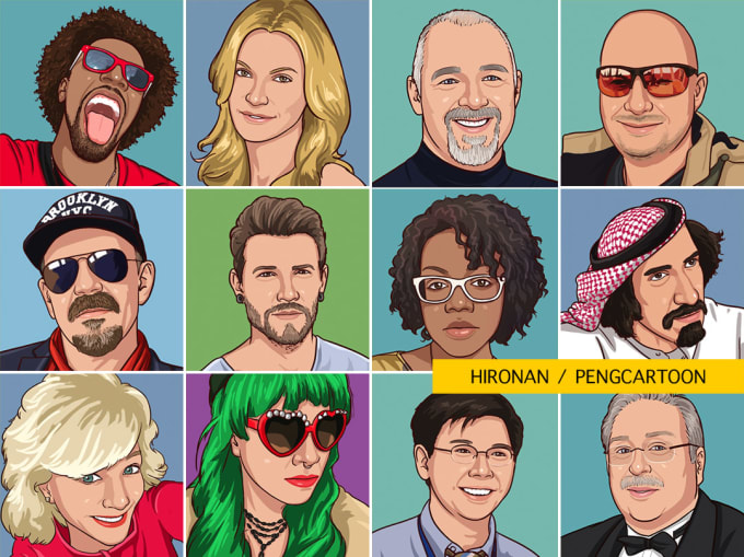 draw realistic cartoon portrait headshot avatar from a photo
