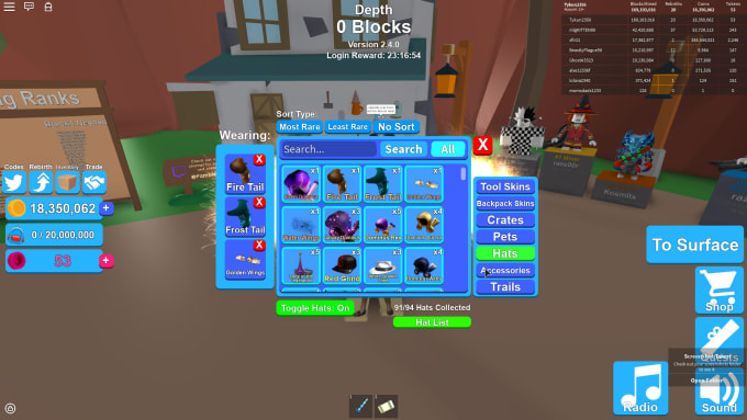 Sell Roblox Mining Simulator Items By Tykun20