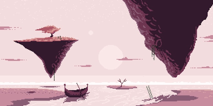 illustrate a background for videogames in pixel art style