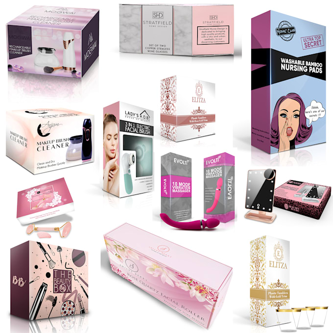 Create a feminine amazon packaging box design by Nelly_ivanova Fiverr
