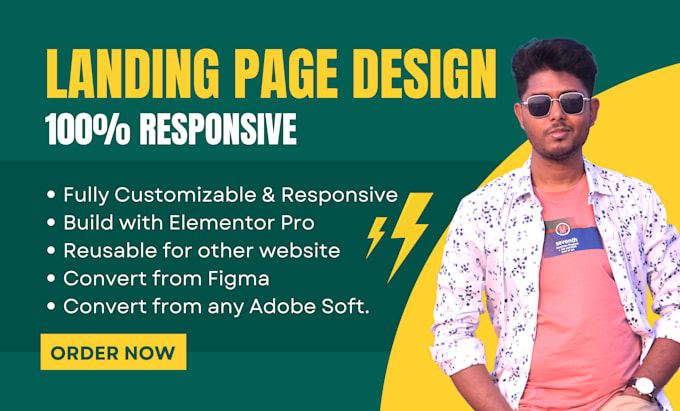 do responsive landing page design with elementor pro