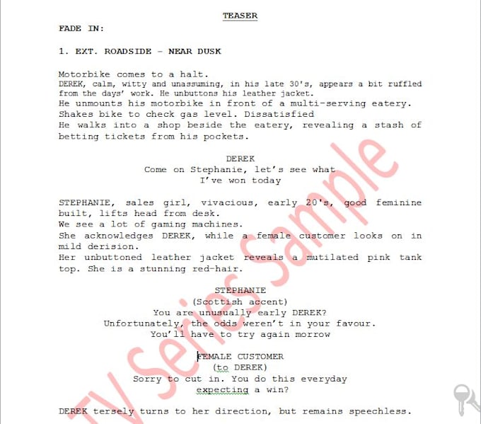 write original screenplay for your web series or TV episodes