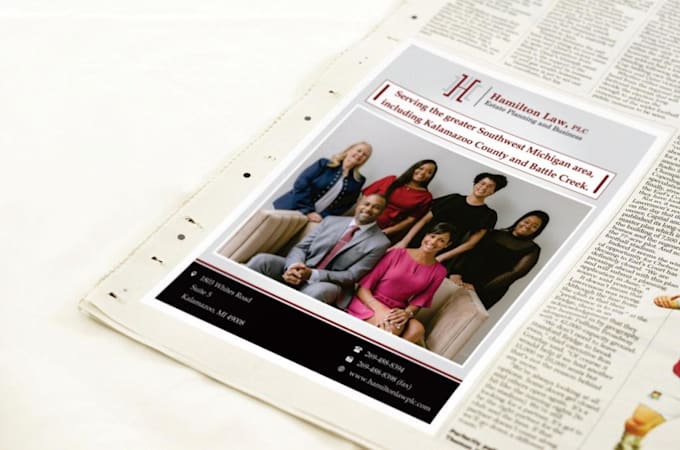 design magazine advert, flyer, one pager, advertisement, newspaper ad