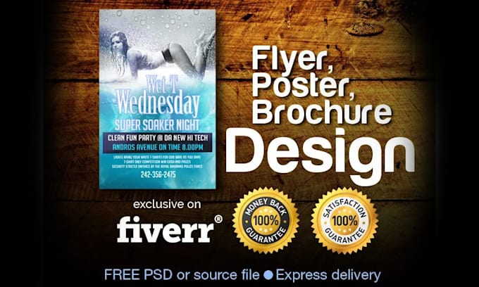 design a professional flyer, brochure, and poster in 10 hours
