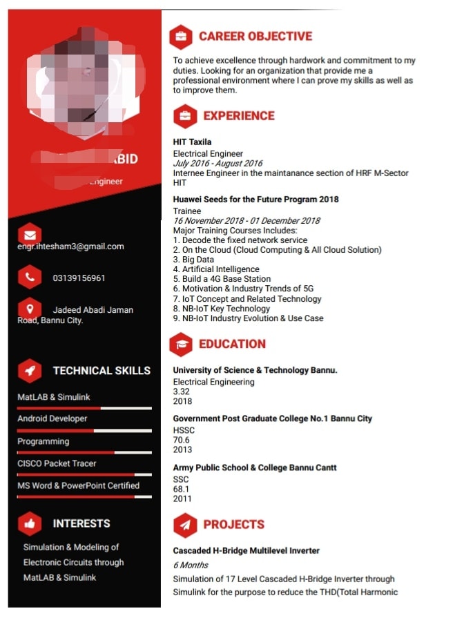 design an attractive CV or resume